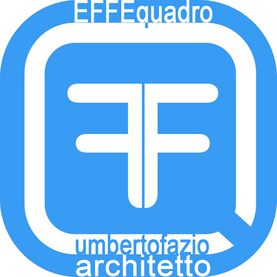 Logo del EFFEQuadro Studio Tecnico: Sfondo azzurro, cornice e doppia 